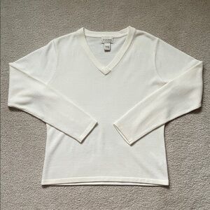 Falls Creek White V-Neck Sweater